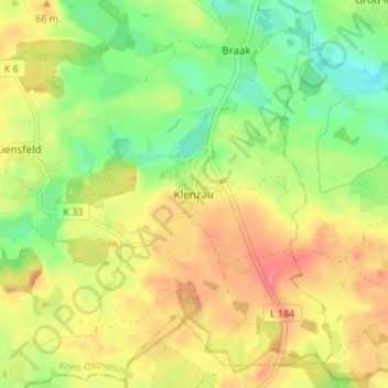 Mappa topografica Klenzau, altitudine, rilievo
