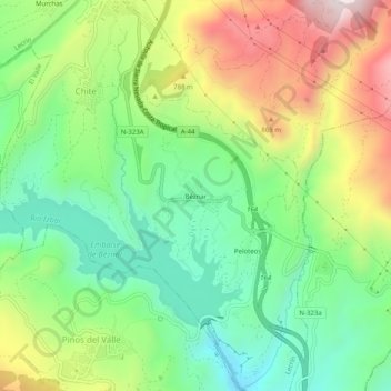 Mappa topografica Béznar, altitudine, rilievo