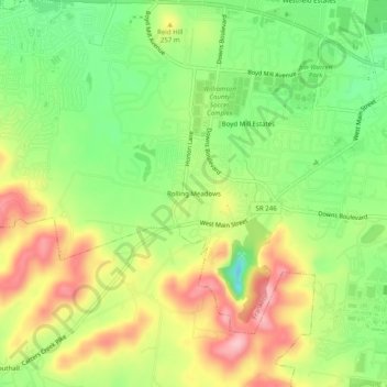 Mappa topografica Rolling Meadows, altitudine, rilievo