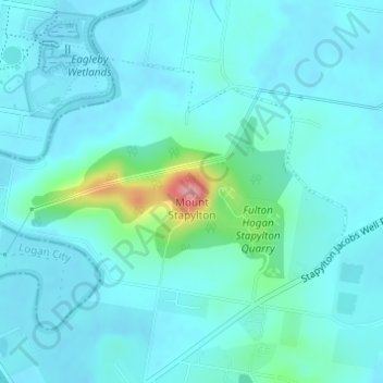 Mappa topografica Mount Stapylton, altitudine, rilievo