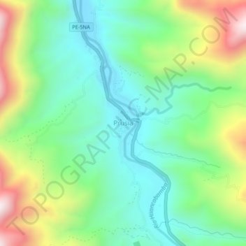Mappa topografica Prusia, altitudine, rilievo