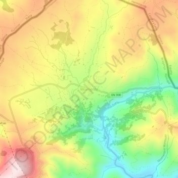 Mappa topografica Moimenta, altitudine, rilievo