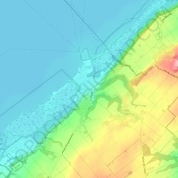 Mappa topografica Portalban, altitudine, rilievo