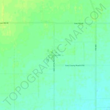 Mappa topografica Roosevelt, altitudine, rilievo