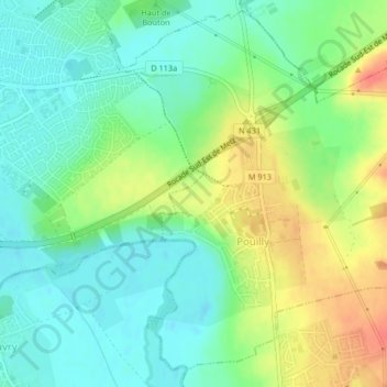 Mappa topografica Sur les Vignes, altitudine, rilievo