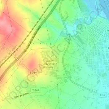 Mappa topografica Tosses, altitudine, rilievo