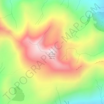 Mappa topografica Spidean Mialach, altitudine, rilievo