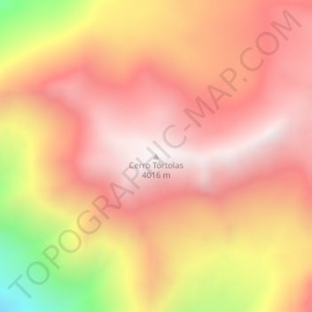 Mappa topografica Cerro Tórtolas, altitudine, rilievo