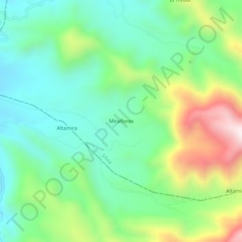 Mappa topografica Miraflores, altitudine, rilievo