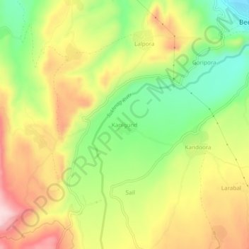 Mappa topografica Kanigund, altitudine, rilievo