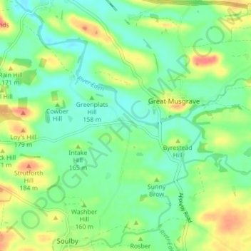 Mappa topografica Little Musgrave, altitudine, rilievo