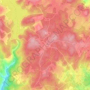 Mappa topografica L'Arbre du Renard, altitudine, rilievo