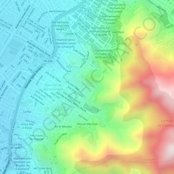 Mappa topografica 82B, altitudine, rilievo