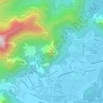 Mappa topografica Pedra Negra, altitudine, rilievo