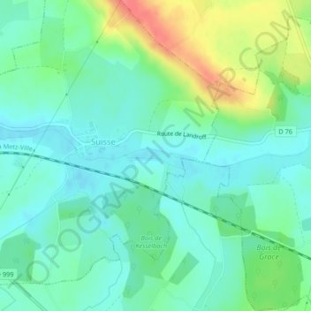 Mappa topografica La Panne, altitudine, rilievo