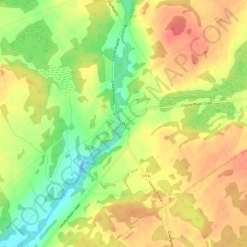 Mappa topografica Yarker, altitudine, rilievo