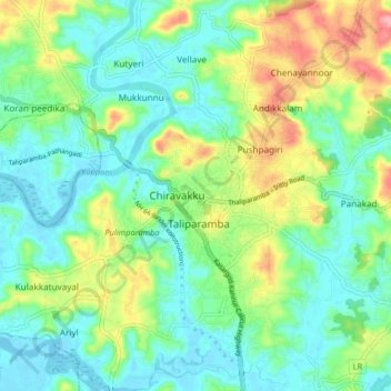 Mappa topografica Kappalam, altitudine, rilievo
