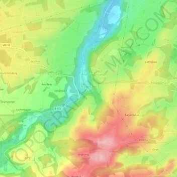 Mappa topografica Müller am Baum, altitudine, rilievo