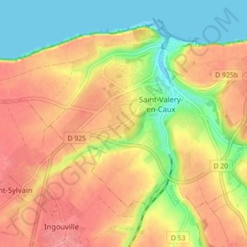 Mappa topografica Etennemare, altitudine, rilievo