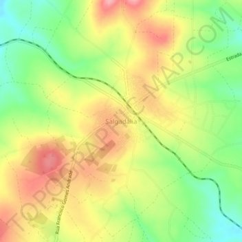 Mappa topografica Salgadália, altitudine, rilievo