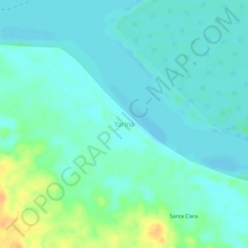 Mappa topografica Yarina, altitudine, rilievo