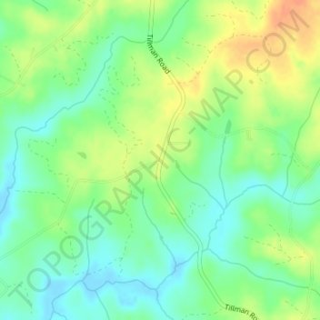 Mappa topografica Cedar Grove, altitudine, rilievo