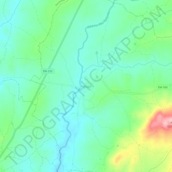 Mappa topografica Águas, altitudine, rilievo