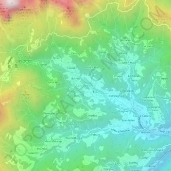 Mappa topografica Sant'Antonio, altitudine, rilievo