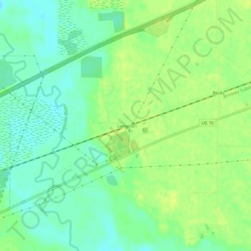 Mappa topografica Longino, altitudine, rilievo