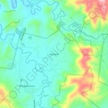 Mappa topografica Kaysakat, altitudine, rilievo