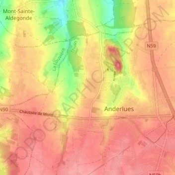 Mappa topografica Les Trieux, altitudine, rilievo