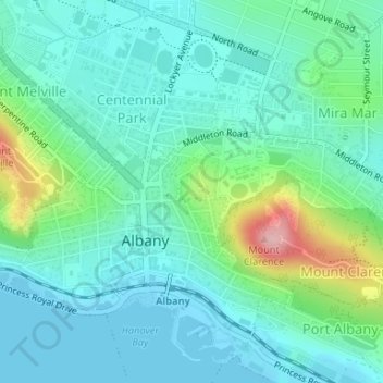 Mappa topografica Wagon Rock Lookout, altitudine, rilievo