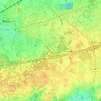 Mappa topografica Kuil, altitudine, rilievo
