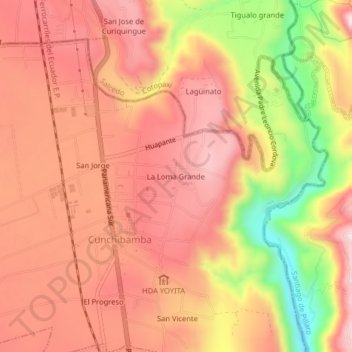 Mappa topografica La Loma Grande, altitudine, rilievo