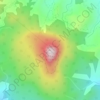 Mappa topografica Morro do Baú, altitudine, rilievo