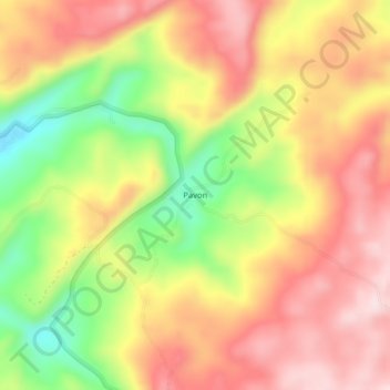 Mappa topografica Pavon, altitudine, rilievo