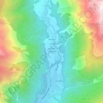 Mappa topografica La Routas, altitudine, rilievo