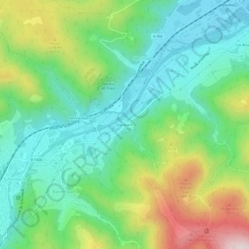 Mappa topografica Steinbach, altitudine, rilievo