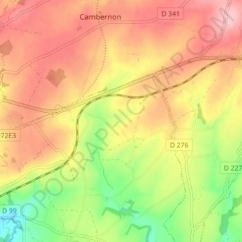 Mappa topografica L'Hôtel Haye, altitudine, rilievo