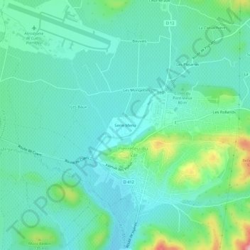 Mappa topografica Serre Menu, altitudine, rilievo