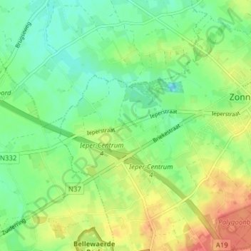 Mappa topografica Frezenberg, altitudine, rilievo