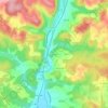 Mappa topografica Pouget, altitudine, rilievo