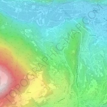Mappa topografica Castione, altitudine, rilievo