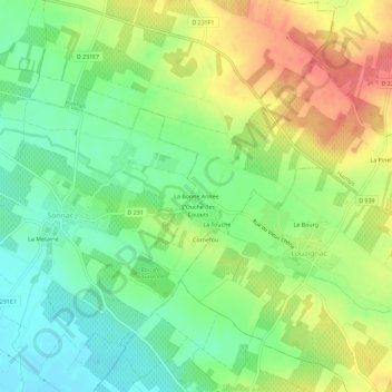 Mappa topografica La Bonne Année, altitudine, rilievo