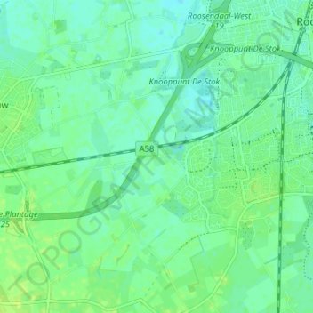 Mappa topografica Bulkenaar, altitudine, rilievo