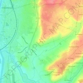 Mappa topografica Bel-Air, altitudine, rilievo