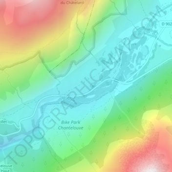 Mappa topografica La Chalpe, altitudine, rilievo