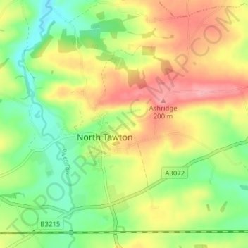 Mappa topografica Essington, altitudine, rilievo