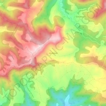 Mappa topografica els Masos, altitudine, rilievo