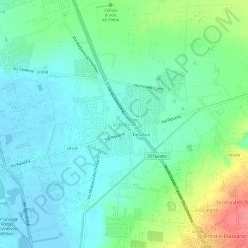 Mappa topografica Varcaturo, altitudine, rilievo